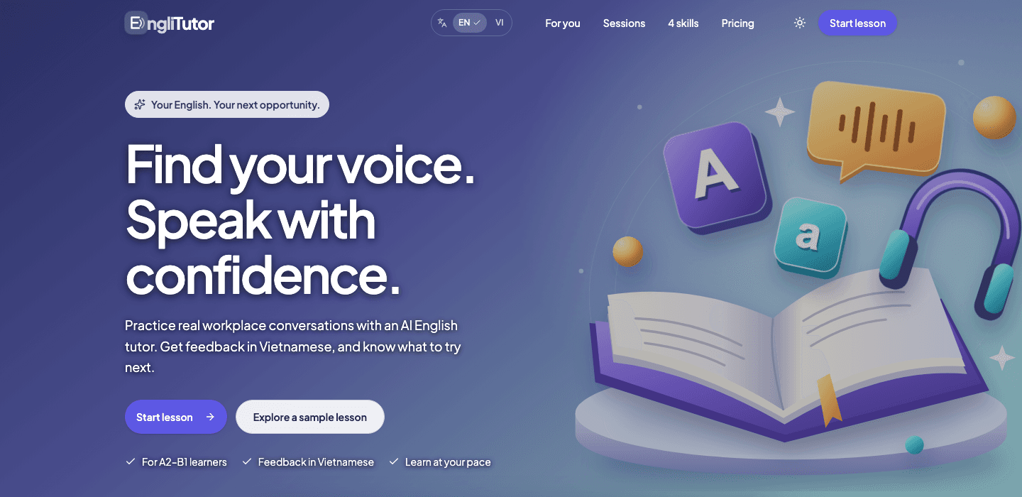 EngliTutor homepage